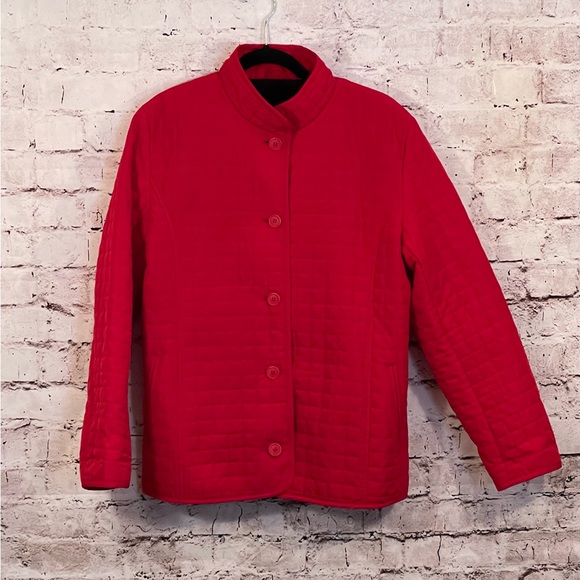 Womens Utex Design Red Button Up Jacket Size Large - Picture 1 of 7